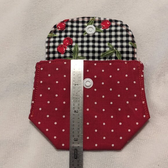 NWT Handmade Coin Purse - Cherries and polka dots - OOAK - Picture 3 of 4